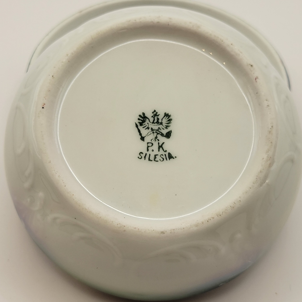Vintage PK Selesia Porcelain  Floral Hair Receiver, Hand Painted Porcelain. - Picture 7 of 7